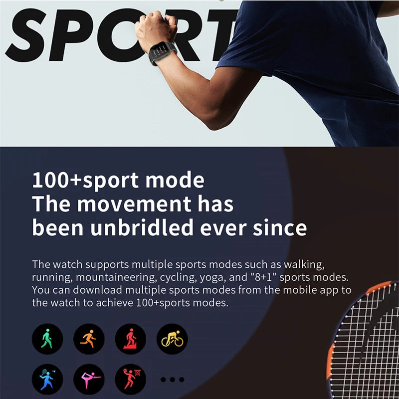 3ATM Waterproof AMOLED Bluetooth Call Smart Watch Men 600Mah Large Battery 100+ Sport GPS Fitness tracker Smartwatch Man 2024NEW