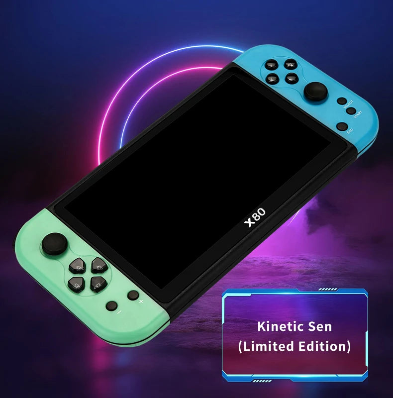 NEW X80 Portable Game Console 7-inch HD Large Screen Arcade PS1 Emulator Multi-function Nostalgia Classic PSP Handheld Game