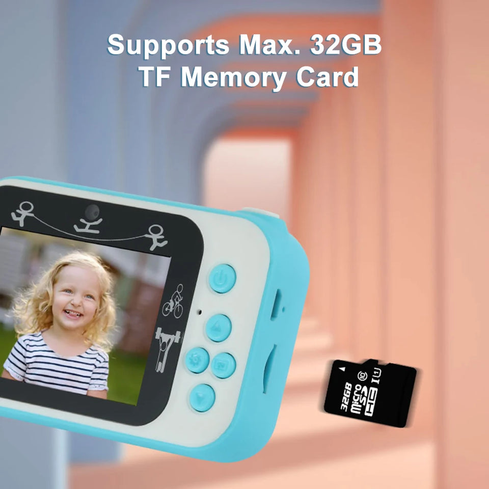 1080P Kids Digital Camera Dual Lens 2.4 Inch IPS Screen Interesting Games Birthday Christmas Gift for Boys Girls