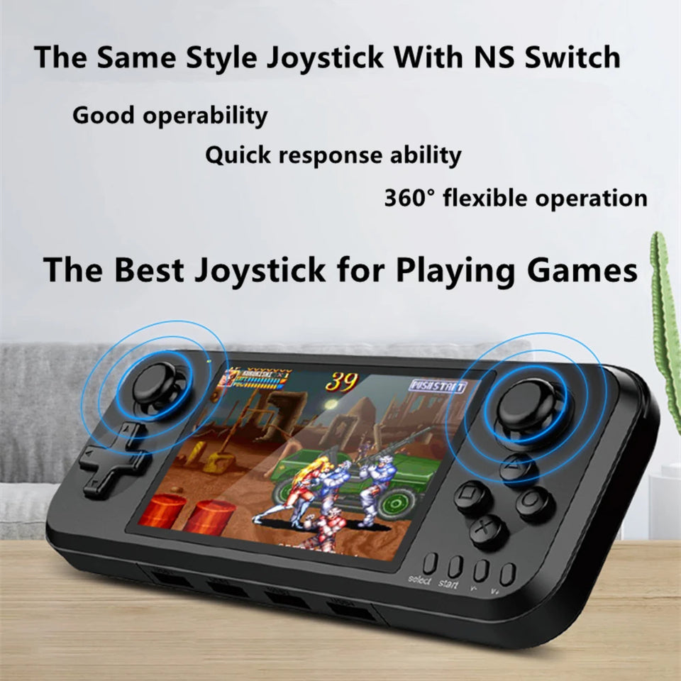 Quad Core 4 Inch Mobile Handheld Retro Game Console 32/64GB with 6000 Free Games for Ps1/Mame/Cps/Snes