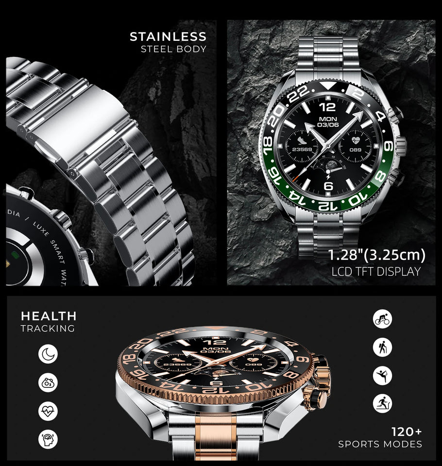 Aiweile AW35 High-end Luxury Man Watch Smart Watch Waterproof Bluetooth Call Digital Sport Business Original pk gts 3 vibe 7 pro