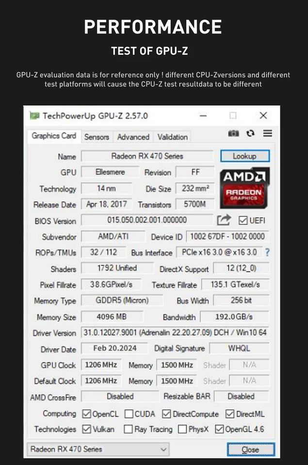 SEJISHI RX 470 4G Graphics Cards AMD Radeon RX470 4GB GDDR5 256bit Video Card HDMI DP DVI Desktop Gaming Computer placa de video