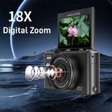64MP Digital Photo Camera for Photography 4K Video Vlog Camcorder YouTube Webcam Cameras 18X Digital Zoom Camera 3" Flip Screen