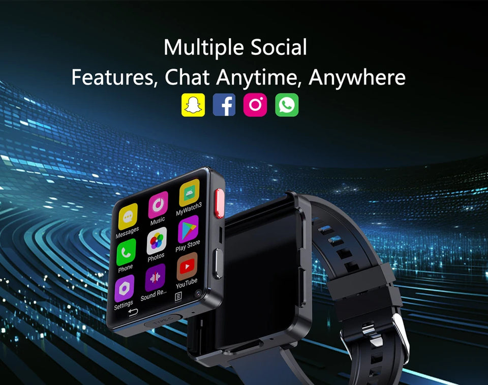New S998 4G Smart Watch Android 11.0 OS 2.64inch Large Screen 24h Continuous Heart Rate Sleep Monitor Game Waterproof Smartwatch