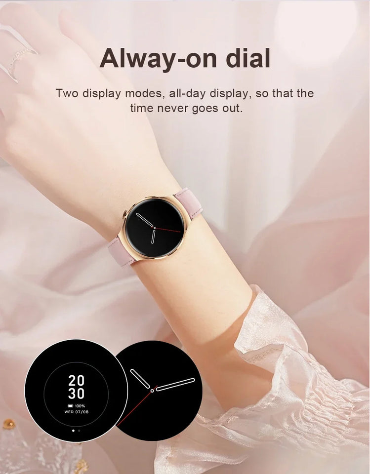 For Huawei IOS Xiaomi Gold Fashion Smart Watch Women GPS Sport Trajectory Heart Rate NFC Bluetooth Call Waterproof Smartwatches