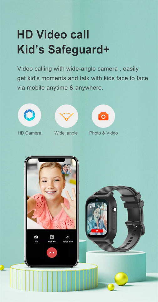 Children Smart Watch Waterproof 4G Kids Smartwatch SIM card GPS LBS WIFI Location Video Call SOS Wristwatches For Boy Girl Gift