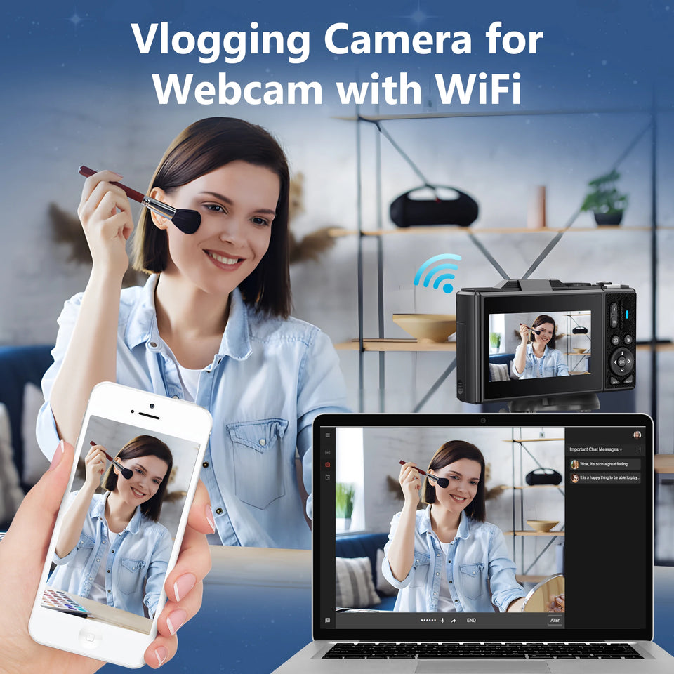 64MP Digital Photo Camera for Photography 4K Video Vlog Camcorder YouTube Webcam Cameras 18X Digital Zoom Camera 3" Flip Screen