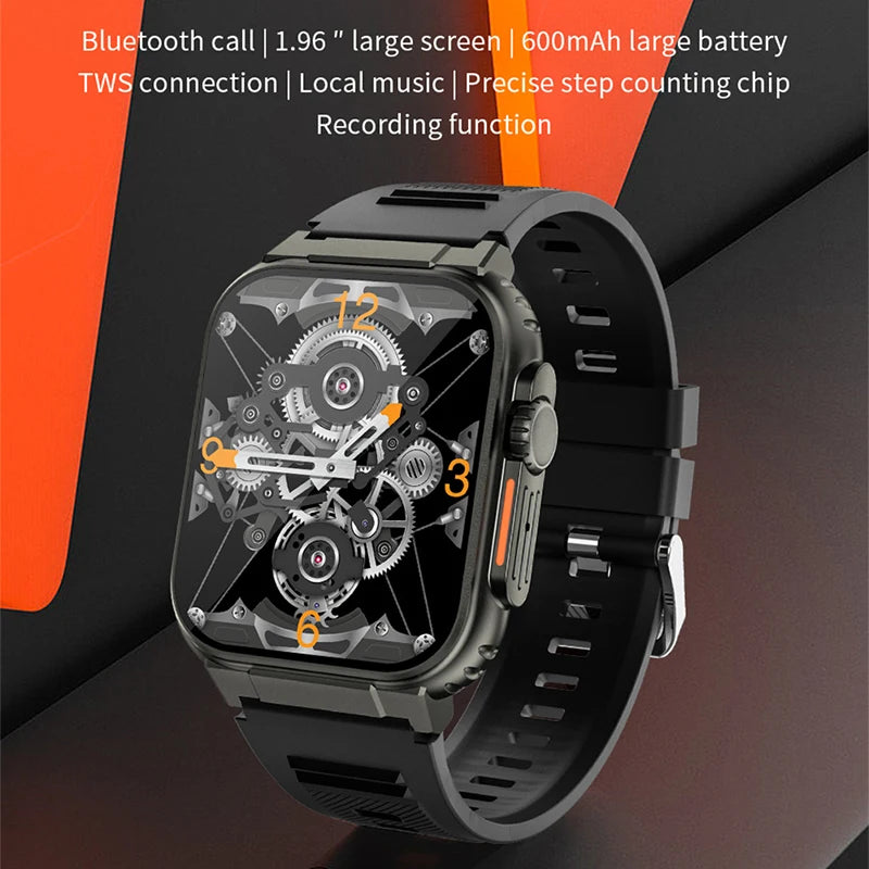 3ATM Waterproof AMOLED Bluetooth Call Smart Watch Men 600Mah Large Battery 100+ Sport GPS Fitness tracker Smartwatch Man 2024NEW