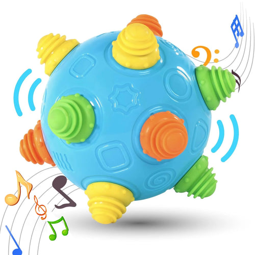 Fixdono Toddlers Baby Music Shake Dancing Ball Toy, Bumble Ball for Babies, Move and Crawl Ball Toys for Kids, Bouncing Sensory Learning Ball Toys Ideal Gift for Baby Boys and Girls