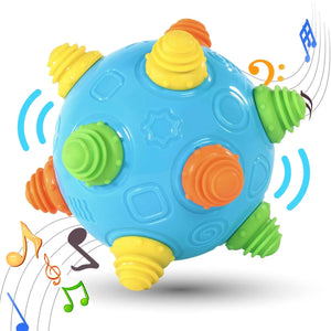 Fixdono Toddlers Baby Music Shake Dancing Ball Toy, Bumble Ball for Babies, Move and Crawl Ball Toys for Kids, Bouncing Sensory Learning Ball Toys Ideal Gift for Baby Boys and Girls