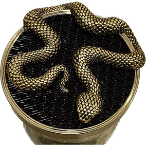 Bath & Body Works Wicked Vanilla Woods Snake Lid 3 Wick Candle 14.5 Oz (Halloween)