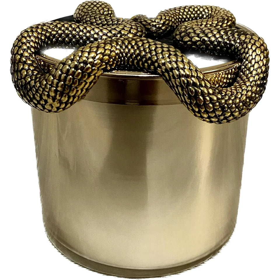 Bath & Body Works Wicked Vanilla Woods Snake Lid 3 Wick Candle 14.5 Oz (Halloween)