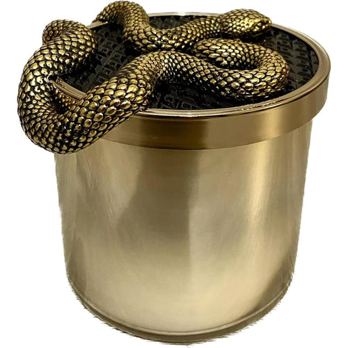 Bath & Body Works Wicked Vanilla Woods Snake Lid 3 Wick Candle 14.5 Oz (Halloween)