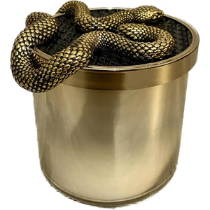 Bath & Body Works Wicked Vanilla Woods Snake Lid 3 Wick Candle 14.5 Oz (Halloween)