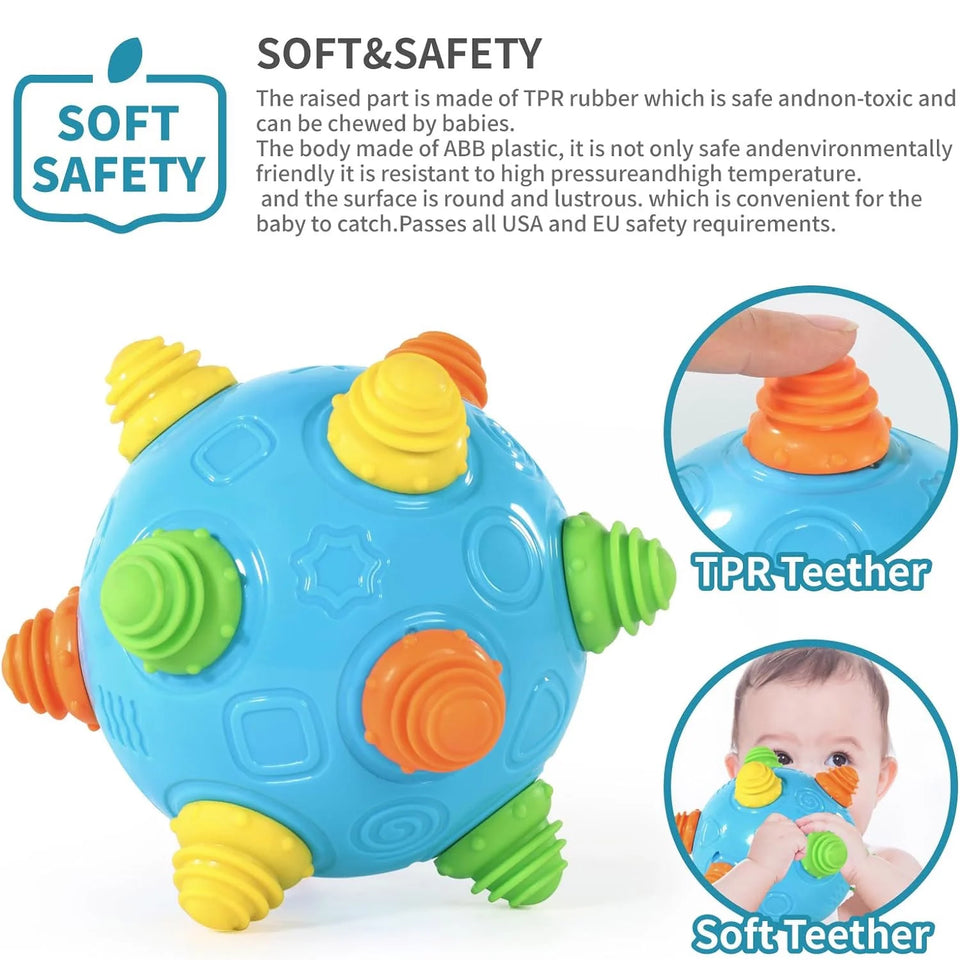 Fixdono Toddlers Baby Music Shake Dancing Ball Toy, Bumble Ball for Babies, Move and Crawl Ball Toys for Kids, Bouncing Sensory Learning Ball Toys Ideal Gift for Baby Boys and Girls